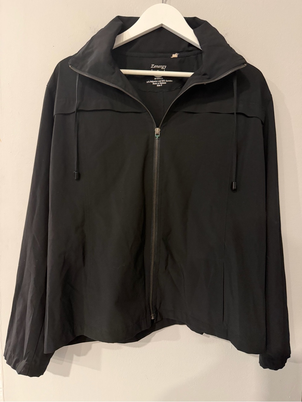 Zennergy by Chico’s Women's Black Wind Breaker Full Zip Jacket